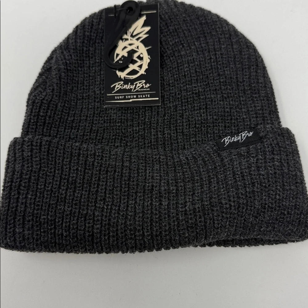 BinkyBro Gray Kids Knit Beanie BRAND NEW
